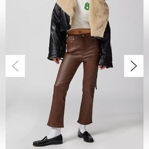 DAZE Forever Coated High Rise NWT Cherry Burgundy Red Sz 26 Moto Streetwear Edgy